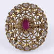 Saloni Fashion Jewellery Contemporary Round Shape Gold Plated Adjustable Finger Ring For Women and Girls
