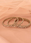 Saloni Fashion Jewellery Splendid Circle and Round White Kundan Stone Antique Gold Plated Set Of 4 Bangle Set For Women and Girls - view 3