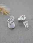 Saloni Fashion Jewellery Circle Shape Grey Pearl CZ Brass Silver Plated Stud Earring For Women and Girls - view 3