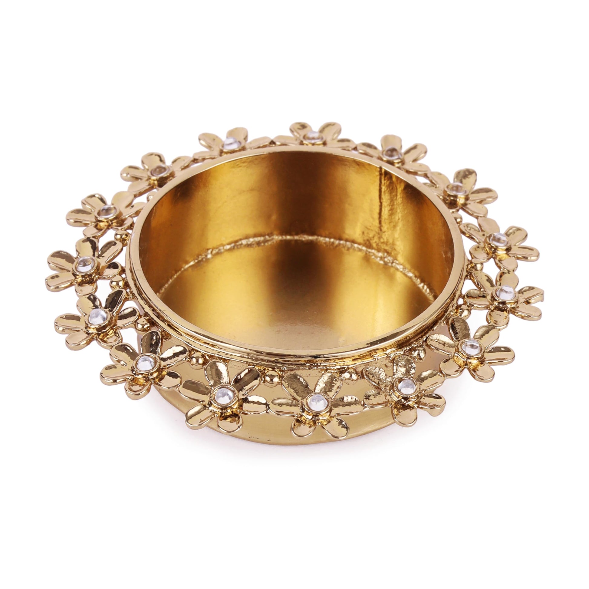 Saloni Fashion Jewellery Traditional Astonish Flower Design Brass Gold Plated Festival Decorative Deep / Diya