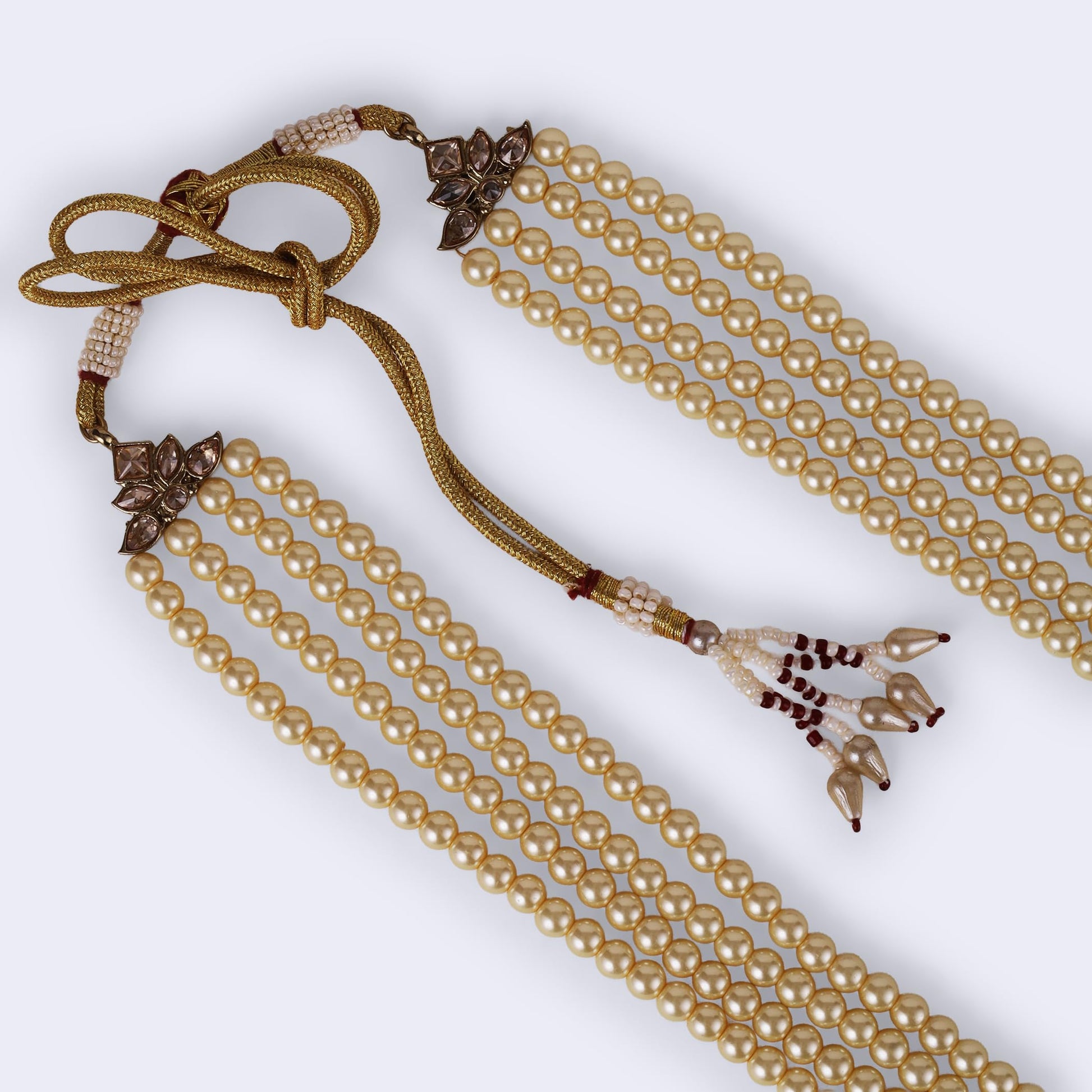 Saloni Fashion Jewellery Classic Pearl 4 Layered Gold Plated Moti Mala Necklace