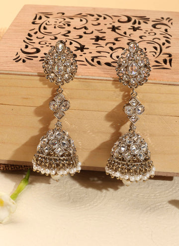 Saloni Fashion Jewellery Traditional Oval Shape Antique Gold Plated Brass Jhumki Earring For Women and Girls