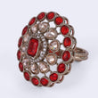 Saloni Fashion Jewellery Appealing Round Shape Gold Plated Adjustable Finger Ring For Women and Girls - view 3