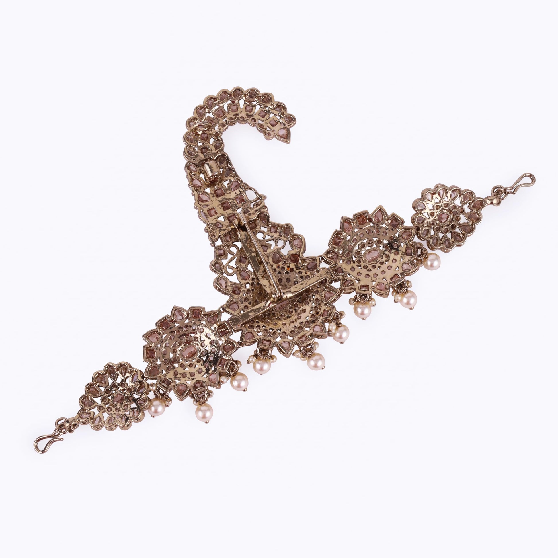 Saloni Fashion Jewellery Traditional Gorgeous Round and Oval Shape Gold Plated Pagdi Wedding Safa kalgi For Groom