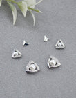 Saloni Fashion Jewellery Splendid Triangle Shape CZ Brass Silver Plated Set of 3 Combo Stud Earring For Women and Girls