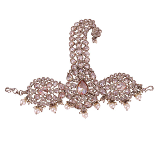 Saloni Fashion Jewellery Traditional Graceful Round and Paisley Design Gold Plated Pagdi Wedding Safa kalgi For Groom