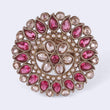 Saloni Fashion Jewellery Royal Flower and Oval Shape Gold Plated Adjustable Finger Ring For Women