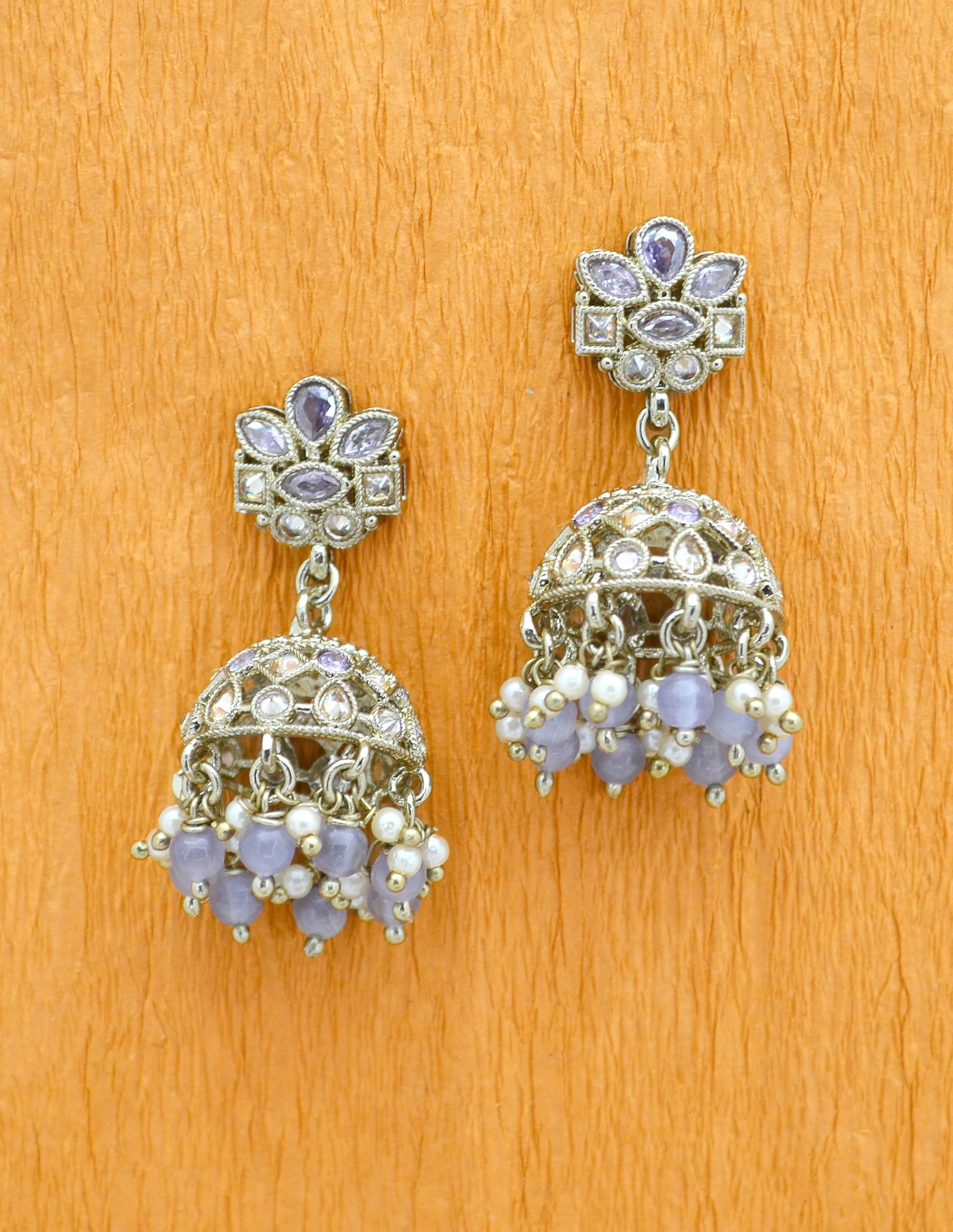 Saloni Fashion Jewellery Ethnic Flower Design Pearl Kundan Antique Gold Plated Jhumki Earring For Women and Girls