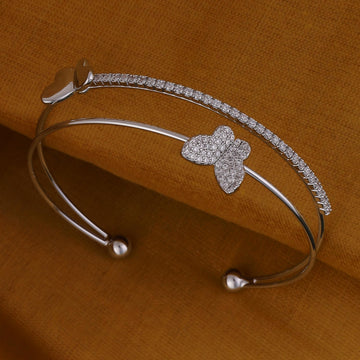 Saloni Fashion Jewellery Incredible Butterfly Silver Plated Adjustable Cuff Bracelet Kada For Women