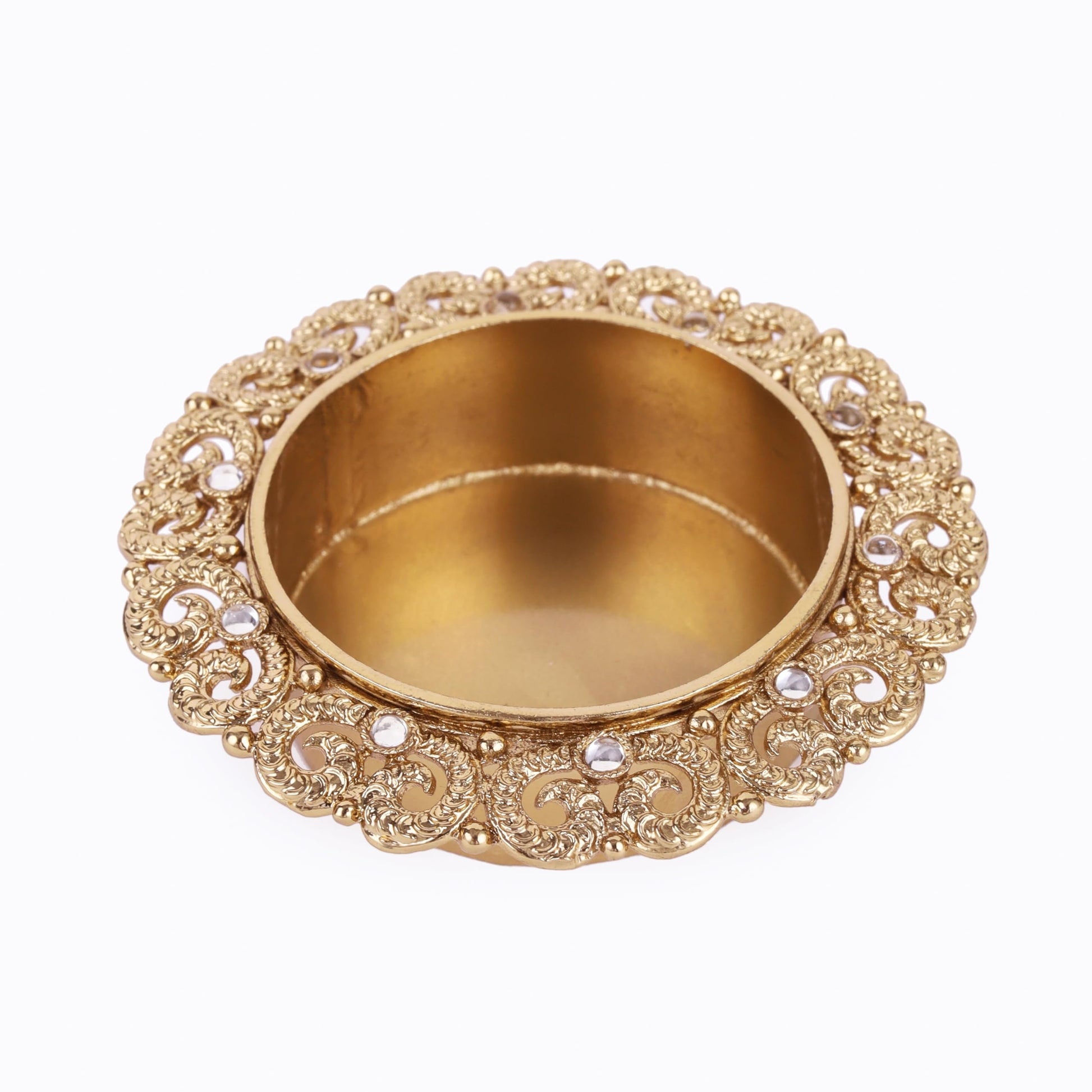 Saloni Fashion Jewellery Traditional Elegant Peacock Design Brass Gold Plated Festival Decorative Deep / Diya