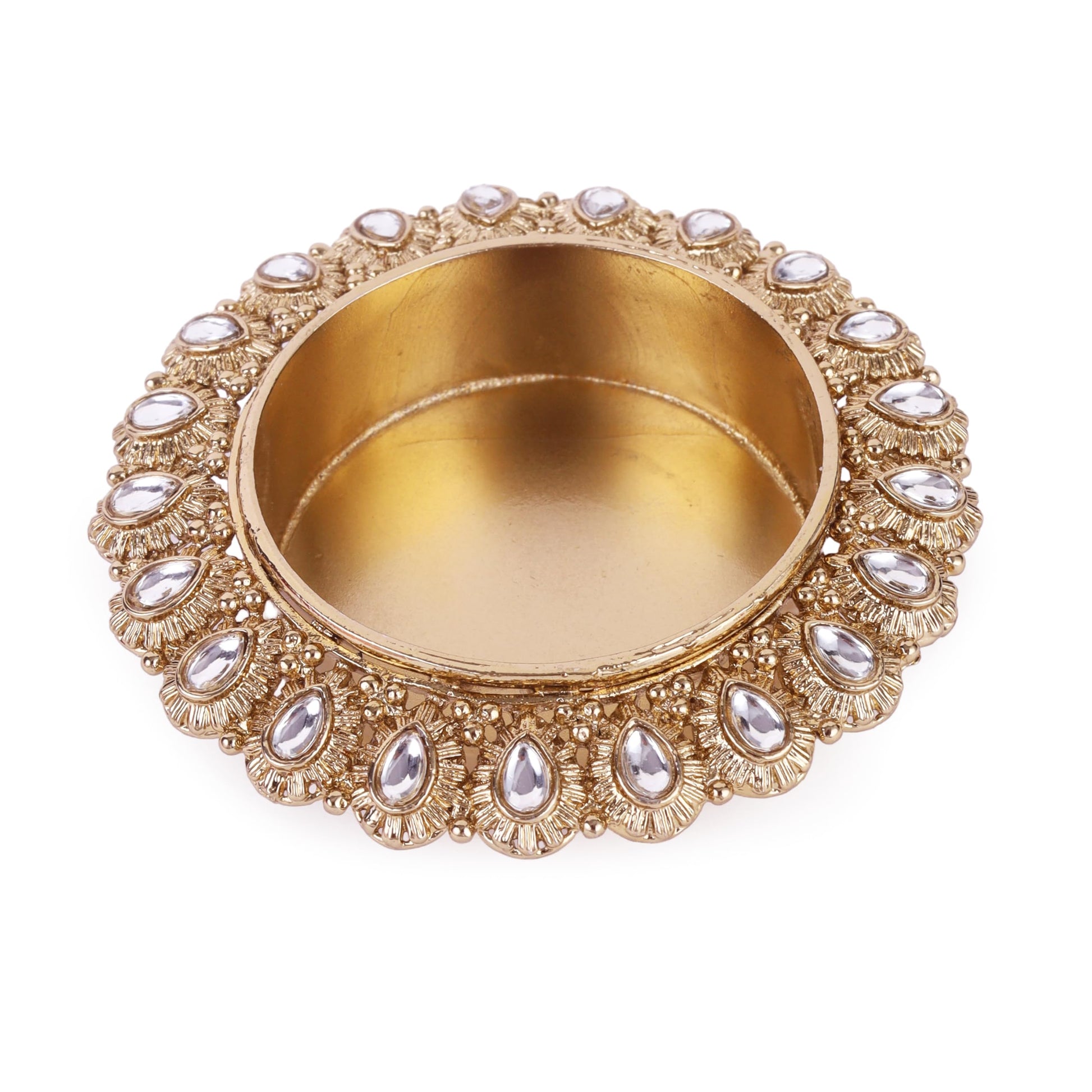Saloni Fashion Jewellery Traditional Creative Round and Oval Shape Brass Gold Plated Festival Decorative Deep / Diya