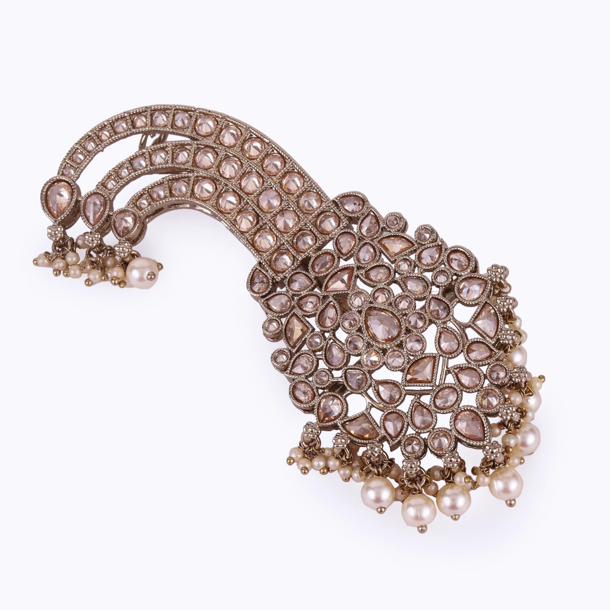 Saloni Fashion Jewellery Traditional Glorious Flower Oval Shape Gold Plated Pagdi Wedding Safa kalgi For Groom