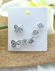 Saloni Fashion Jewellery Butterfly and Star Shape Combo of 3 Silver Plated Stud Earring For Women and Girls - view 3