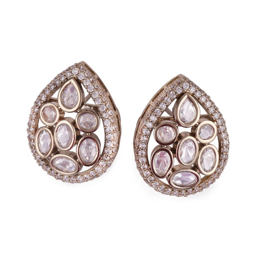 Saloni Fashion Jewellery Youthful Oval Shape Gold Plated Drop Earring For Women and Girls