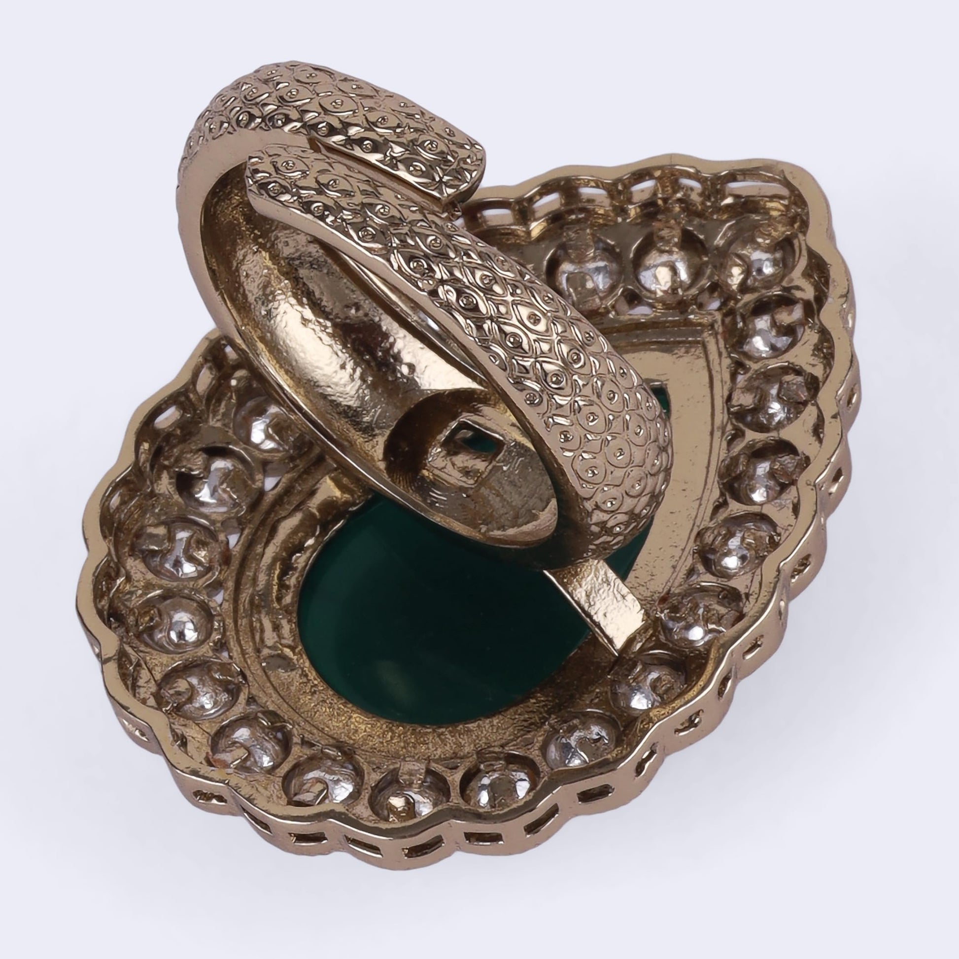 Saloni Fashion Jewellery Brilliant Oval Shape Gold Plated Adjustable Finger Ring For Women and Girls