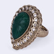 Saloni Fashion Jewellery Brilliant Oval Shape Gold Plated Adjustable Finger Ring For Women and Girls - view 3