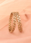 Saloni Fashion Jewellery Splendid Sqaure Shape Brown Kundan Stone Antique Gold Plated Set Of 4 Bangle Set For Women and Girls - view 3