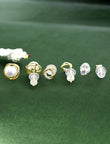 Saloni Fashion Jewellery Pretty Round Shape CZ Brass Gold Plated Set of 3 Combo Stud Earring For Women and Girls - view 3