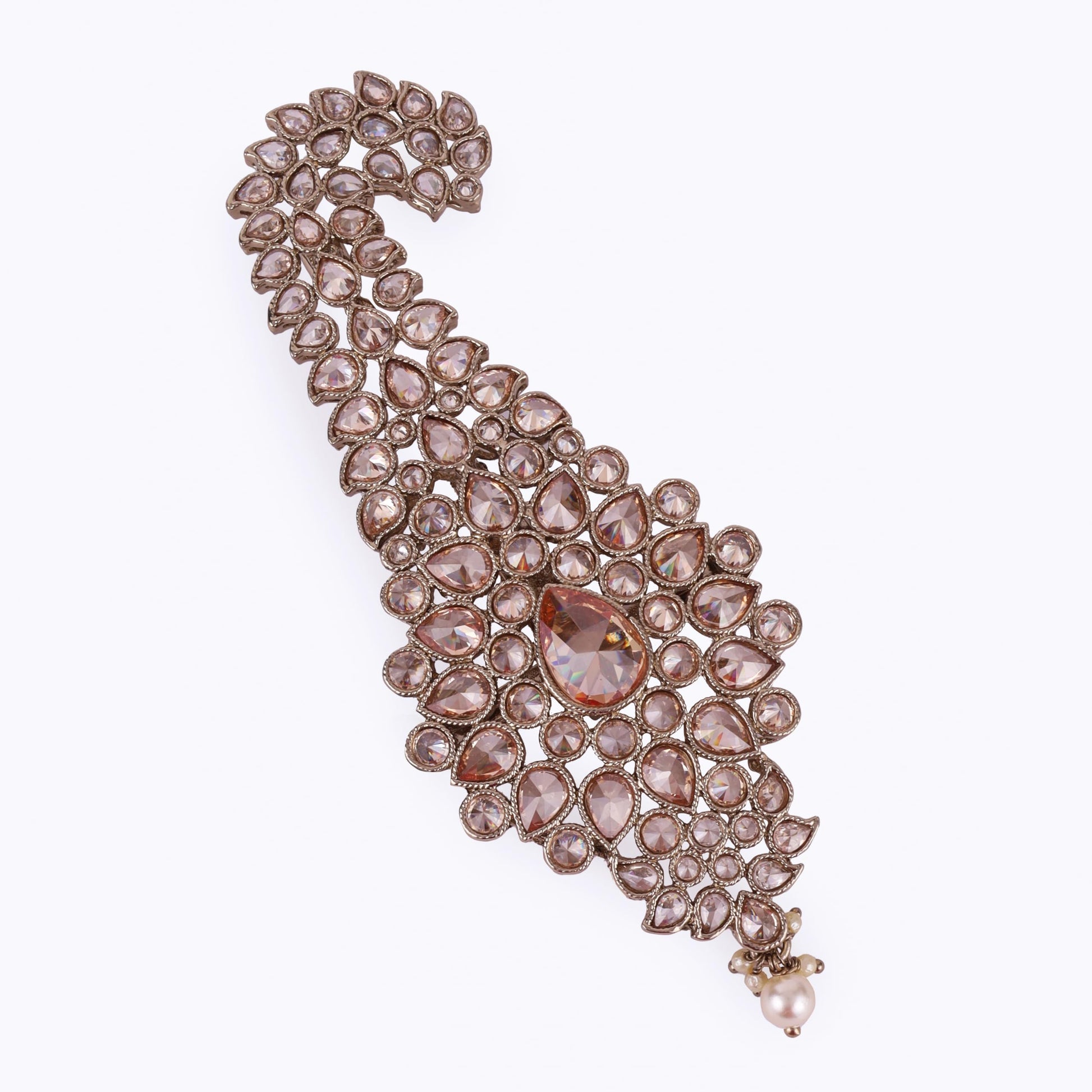 Saloni Fashion Jewellery Traditional Glamorous Flower Oval Shape Gold Plated Pagdi Wedding Safa kalgi For Groom
