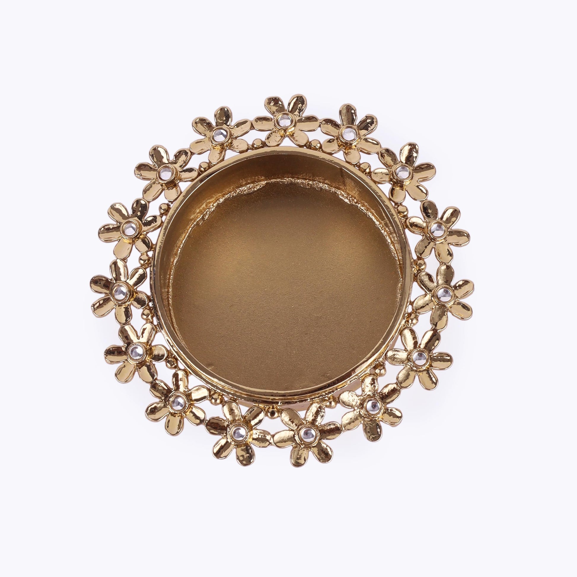 Saloni Fashion Jewellery Traditional Astonish Flower Design Brass Gold Plated Festival Decorative Deep / Diya