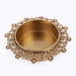 Saloni Fashion Jewellery Traditional Delightful Leaf and Round Shape Brass Gold Plated Brown Stone Festival Decorative Deep / Diya - view 6
