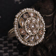 Saloni Fashion Jewellery Good-looking Oval Shape Gold Plated Set of 2 Combo Adjustable Finger Ring For Women