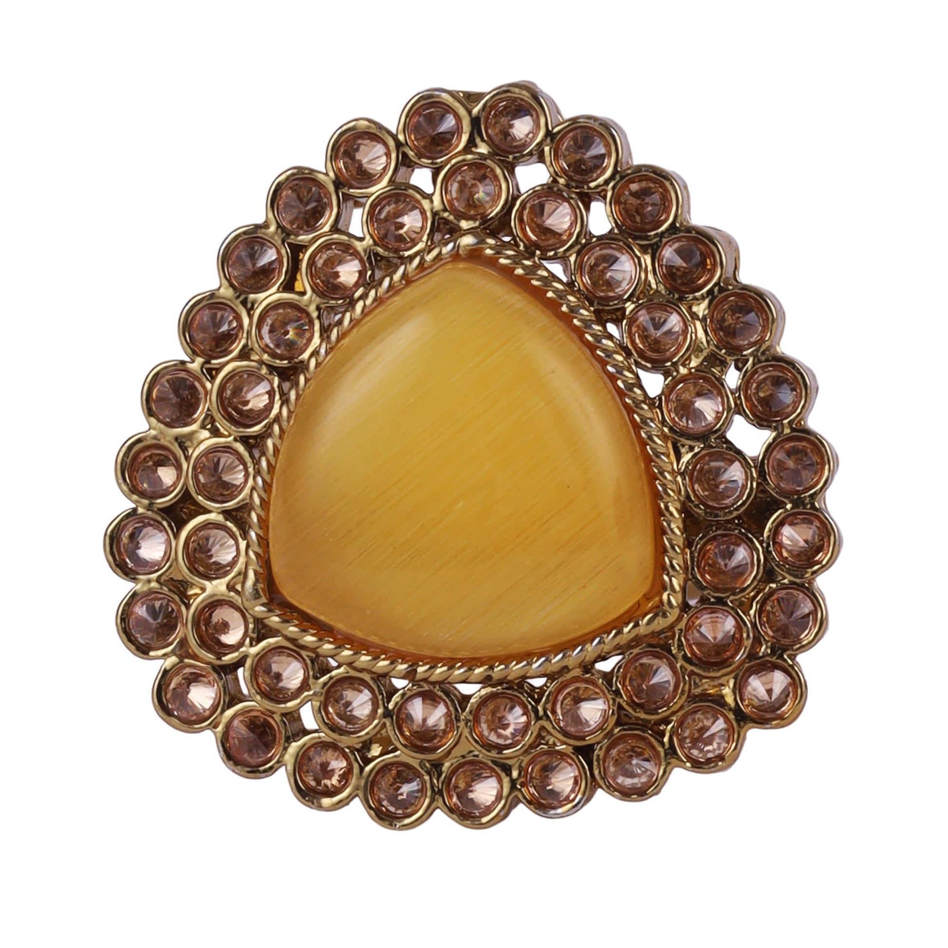 Saloni Fashion Jewellery Common Oval Shape Gold Plated Adjustable Finger Ring For Women and Girls