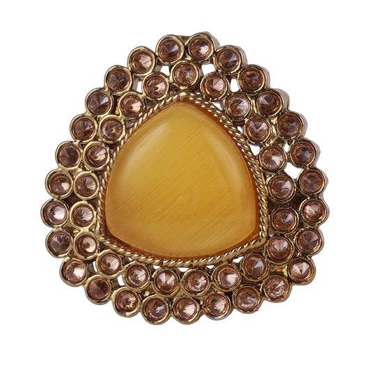 Saloni Fashion Jewellery Common Oval Shape Gold Plated Adjustable Finger Ring For Women and Girls