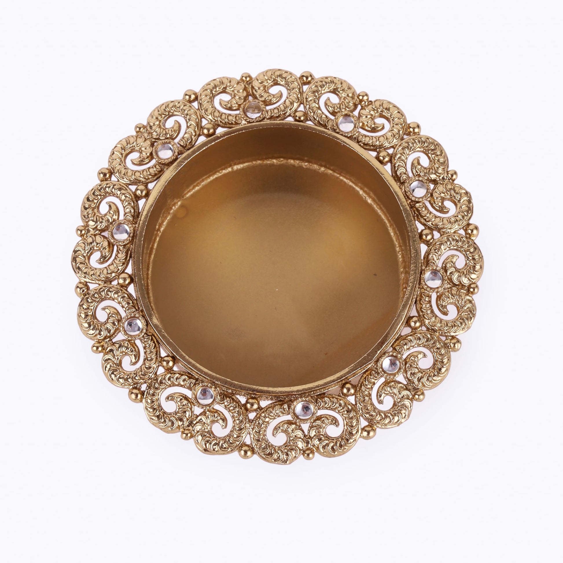 Saloni Fashion Jewellery Traditional Elegant Peacock Design Brass Gold Plated Festival Decorative Deep / Diya
