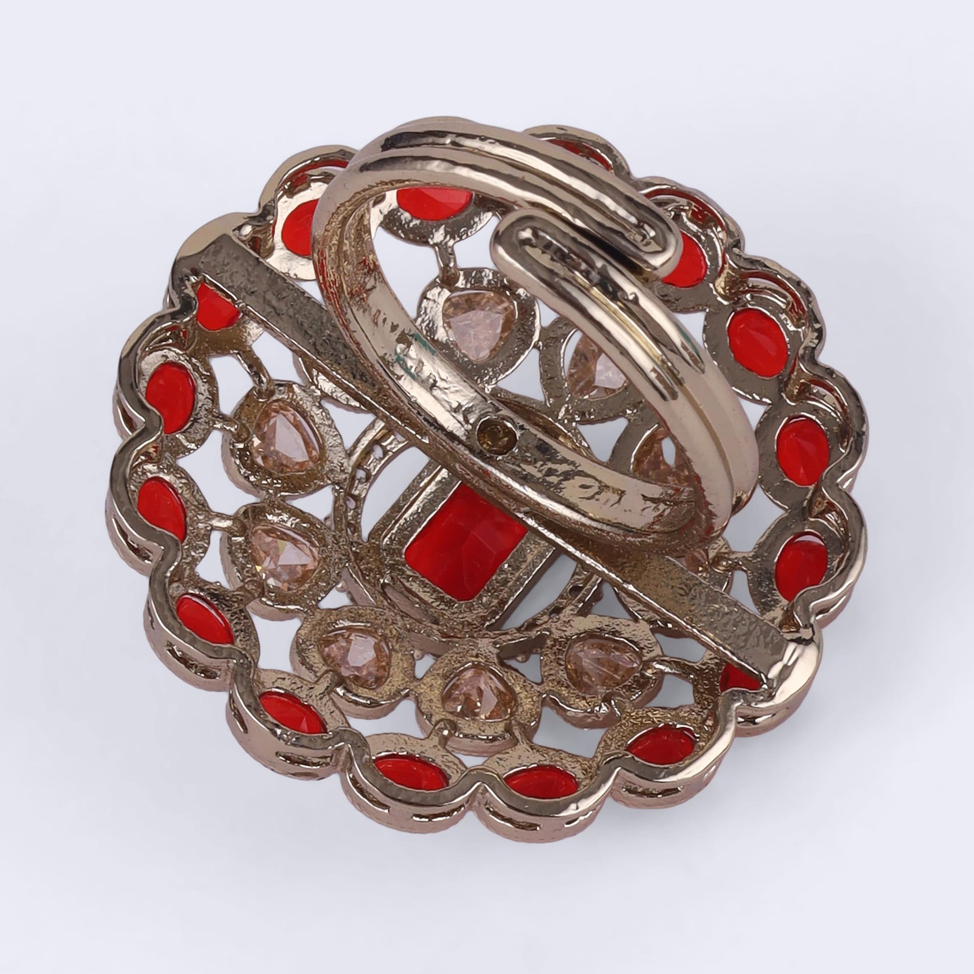 Saloni Fashion Jewellery Appealing Round Shape Gold Plated Adjustable Finger Ring For Women and Girls