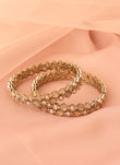 Saloni Fashion Jewellery Pretty Rectangle and Round Shape Brown Kundan Stone Antique Gold Plated Set Of 4 Bangle Set For Women and Girls