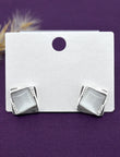 Saloni Fashion Jewellery Lovely Round Shape CZ Brass Silver Plated Stud Earring For Women and Girls - view 3
