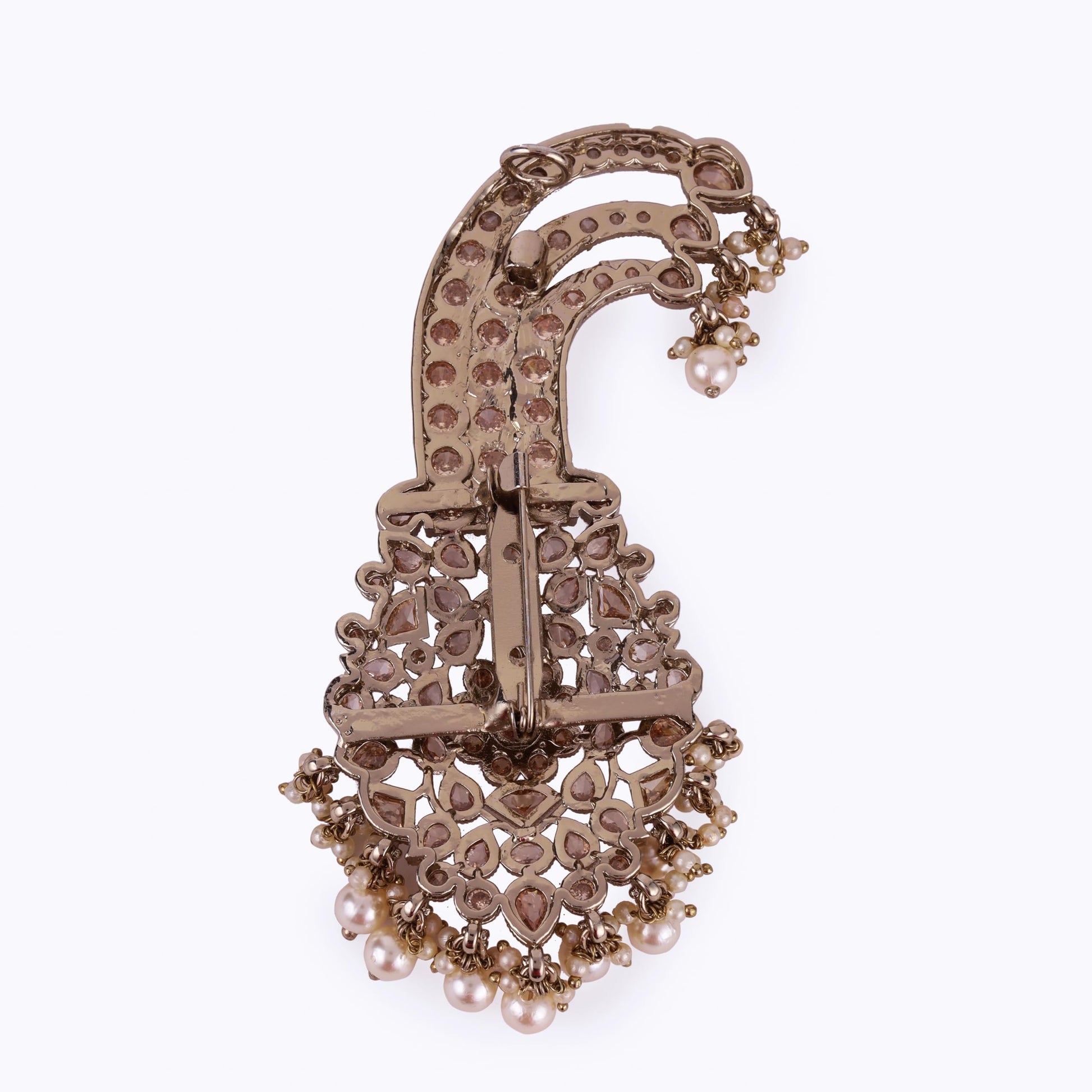 Saloni Fashion Jewellery Traditional Glorious Flower Oval Shape Gold Plated Pagdi Wedding Safa kalgi For Groom