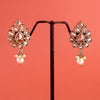 Lavish Oval Shape Brown Uncut Kundan Stone Antique Gold Plated Jhumki Earring