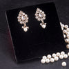 Oval Shape White Uncut Kundan Stone Antique Gold Plated Jhumki Earring