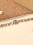 Saloni Fashion Jewellery Attractive Flower Design and Pearl Brown Kundan Stone Antique Gold Plated Mathapatti(Sheeshphool) For Women and Girls - view 3