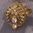 Saloni Fashion Jewellery Superb Flower and Oval Shape Gold Plated Set of 2 Combo Adjustable Finger Ring For Women