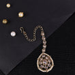 Saloni Fashion Jewellery Traditional Oval Shape Silver Gold Plated Maang Tikka For Women