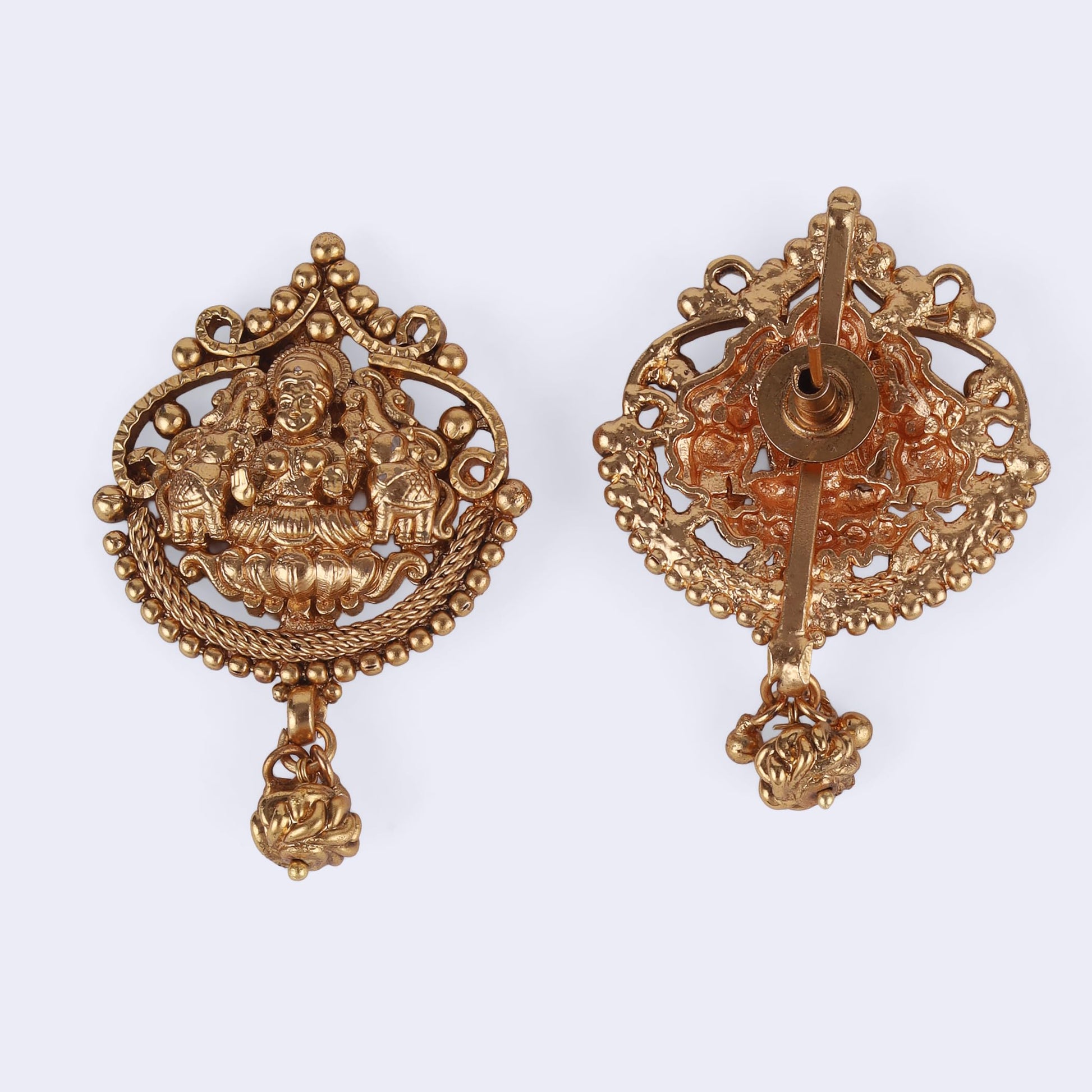 Saloni Fashion Jewellery Traditional Laxmi and Flower Design Gold Plated Choker Necklace Set For Women