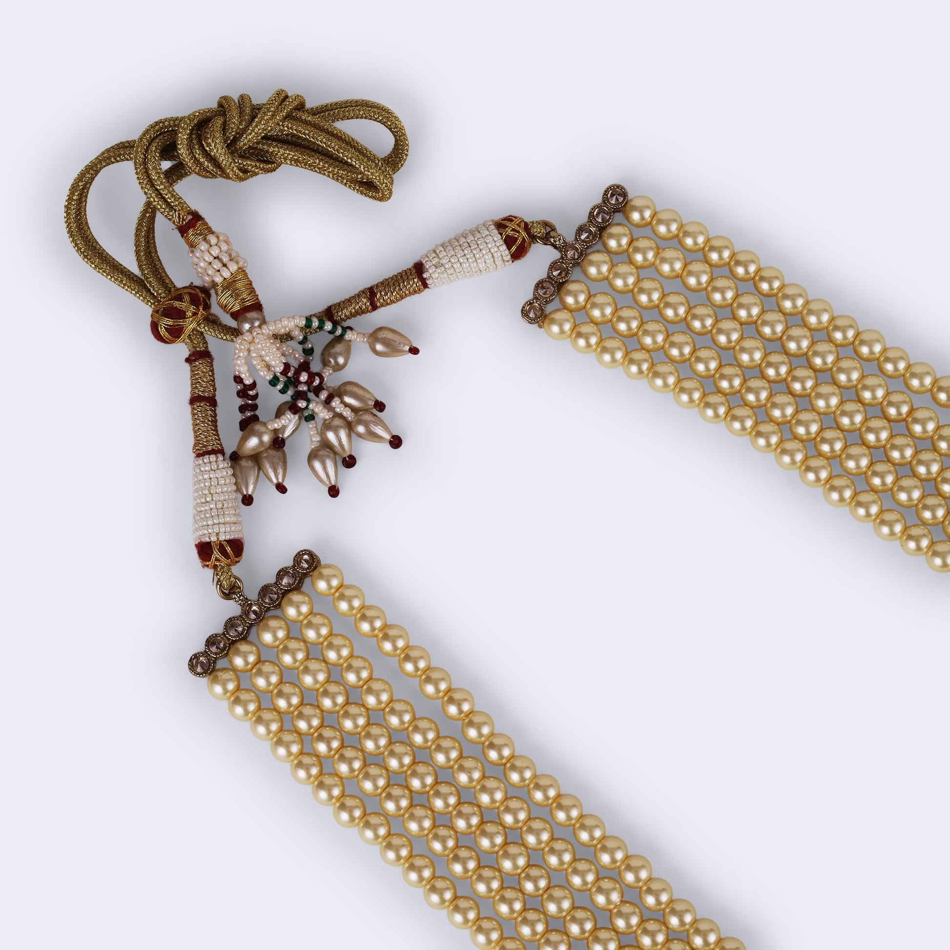 Saloni Fashion Jewellery Freshwater Pearl 5 Layered Gold Plated Moti Mala Necklace