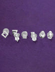 Saloni Fashion Jewellery Triangle Shape CZ Brass Silver Plated Set of 3 Combo Stud Earring For Women and Girls - view 3