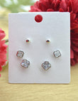 Saloni Fashion Jewellery Flower Design Combo of 3 Silver Plated Stud Earring For Women and Girls - view 3