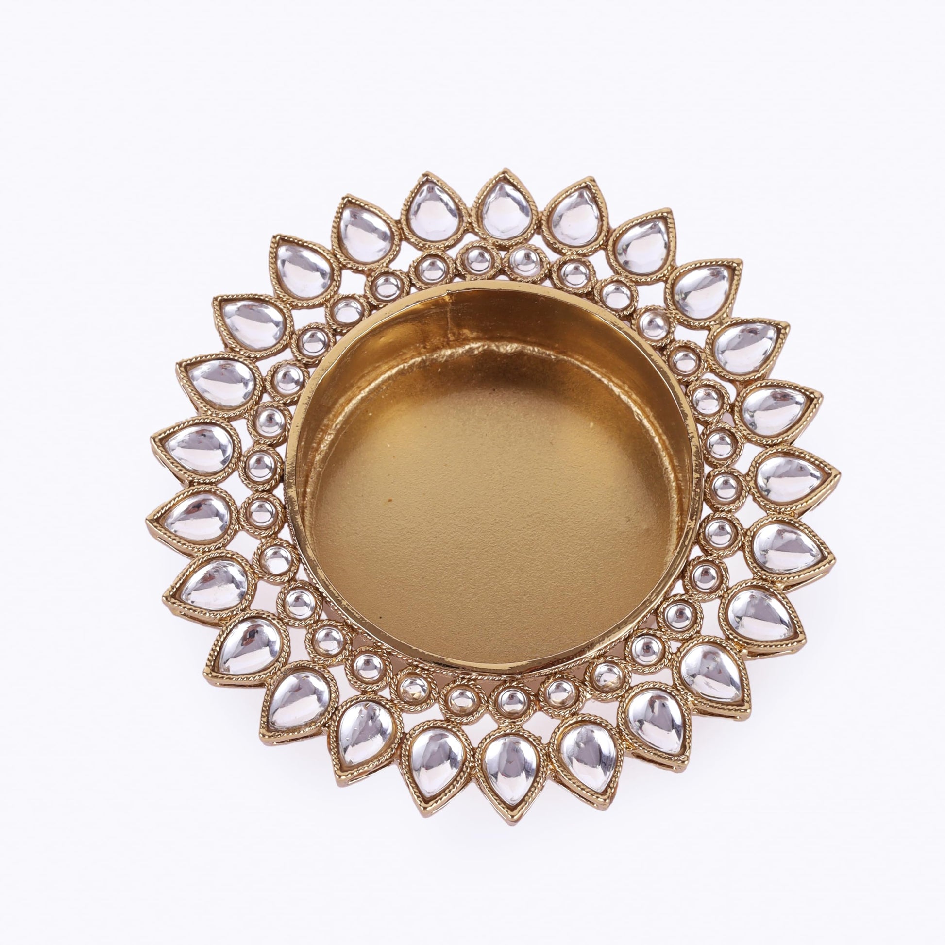 Saloni Fashion Jewellery Traditional Creative Oval and Round Shape Brass Gold Plated Festival Decorative Deep / Diya