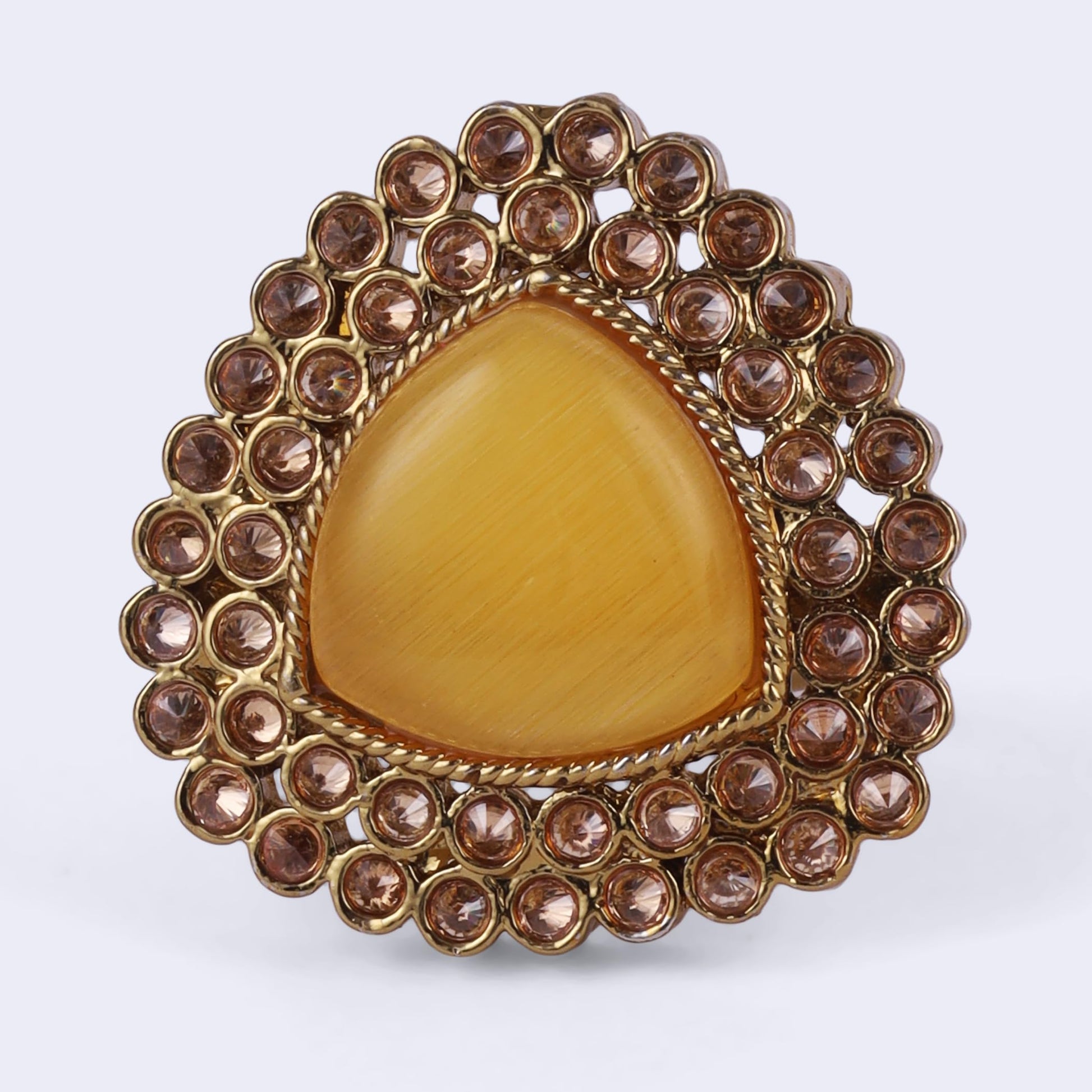 Saloni Fashion Jewellery Common Oval Shape Gold Plated Adjustable Finger Ring For Women and Girls