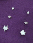 Saloni Fashion Jewellery Round and Leaf Design CZ Brass Silver Plated Set of 3 Combo Stud Earring For Women and Girls