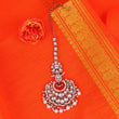 Saloni Fashion Jewellery Traditional Flower Shape and Pearl Silver Gold Plated Maang Tikka For Women