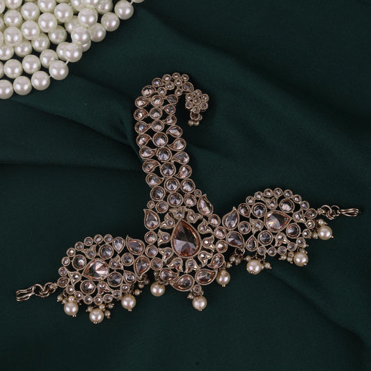 Saloni Fashion Jewellery Traditional Graceful Round and Paisley Design Gold Plated Pagdi Wedding Safa kalgi For Groom