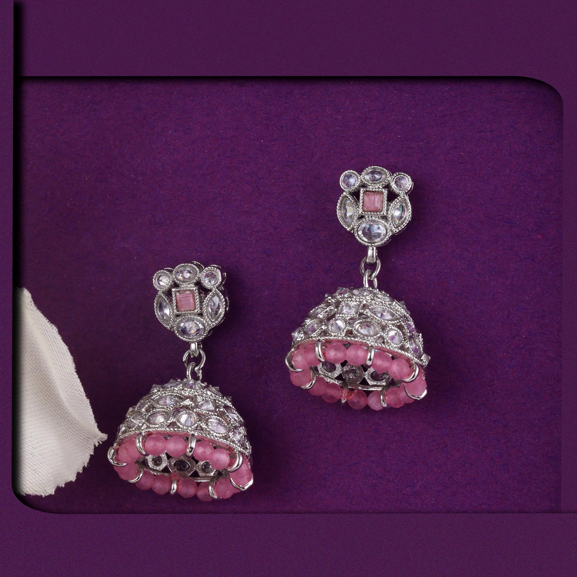Saloni Fashion Jewellery Beautiful Round Shape Silver Plated Jhumki Earring For Women and Girls