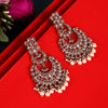 Pear and Chandelier Shape Mother of Pearl White Uncut Kundan Stone Antique Gold Plated Earring