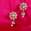 Pretty Flower Design Gold Plated Dangle Earring